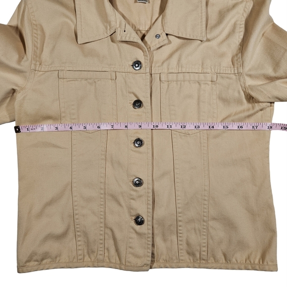 Christopher & Banks Button Up Long Sleeve Jean Jacket, Light Yellow, Small - Picture 12 of 15